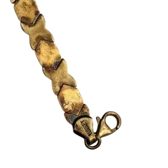 Brilliance Hugs Kisses XO Gold over 925 Sterling Silver Bracelet 8" Fine Jewelry - Picture 12 of 16